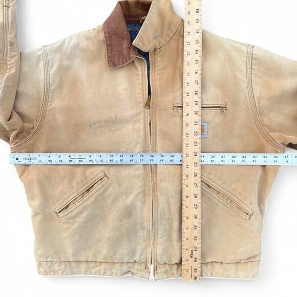 Vintage Union Made Carhartt Detroit Blanket Lined Jacket Workwear 6BLJ 48 Tan - Picture 15 of 16